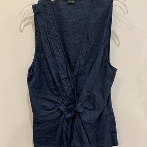 theory navy linen top